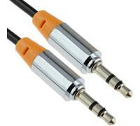 kenable PRO METAL Orange 3.5mm Jack Male to Male Stereo Audio Cable Lead 1m