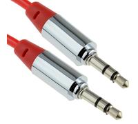 kenable PRO METAL RED 3.5mm Jack Male to Male Stereo Audio Cable Lead 1m