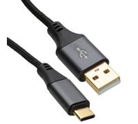 PRO Metal USB A to USB-C Type C Plug Braided Data and Charge Cable 1m