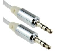 kenable PRO METAL WHITE 3.5mm Jack Male to Male Stereo Audio Cable Lead 1m