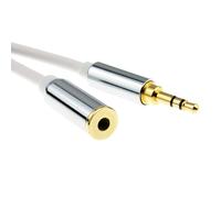 kenable PRO METAL WHITE 3.5mm Stereo Jack Headphone Extension Cable 2m