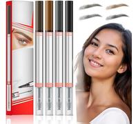 Pro Microblading Eyebrow Kit - 2-in-1 Waterproof Pencil & Brow Gel with 4-Fork Tip, Natural 3D Effect for Salon-Level Makeup 4 pcs