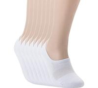 Pro Mountain No Show Socks - Athletic Cushion Cotton Sport Footies For Men (L (UK Men Shoe Size 8-10), White 8 pairs Pack)