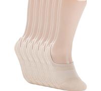 Pro Mountain Seamless Thick No Show Socks For Women Cotton Cushioned Low 6 Pack, Beige 6 Pairs, Large