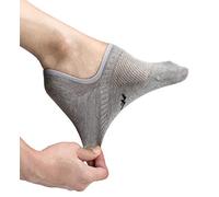 Pro Mountain Thin No Show Socks Seamless Wide Toe Box 6 Pack Liner Unisex Size S to X-Large Cotton Footies, Grey 6 Pairs, Small