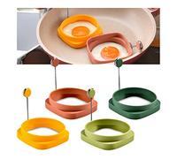 Pro-Noke 4 Pcs Silicone Egg Rings, Round & Square, Clear/Transparent, Non-Stick, Reusable Egg Mold