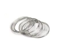 Pro-Noke 60 Coils Stainless Steel Memory Wire Bangle Bracelet Jewelry Making Crafts Steel Memory Wire Bracelet Loops (Silver)