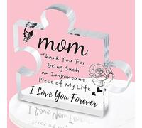 Pro-Noke Memorial Gift Mum Birthday Gifts Table Decorations For Your Loving Mom Grieving Mothers Remembrance Thank You for Being Such an important Piece of My Life Puzzle Acrylic Plaque Gifts (Mom)