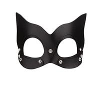 Pro-Noke Women Leather Masks Bunny Ear Fox Cat Mask Leather Half Face Mask Masquerade Party Mask for Cosplay Halloween Costume Accessory (Fox)