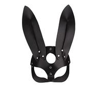 Pro-Noke Women Leather Masks Bunny Ear Fox Cat Mask Leather Half Face Mask Masquerade Party Mask for Cosplay Halloween Costume Accessory (Bunny Ear)