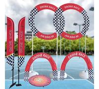 Pro Outdoor Indoor Drone Racing Gate Set, RC FPV Helicopter Practice Racing Training Combination, Quadcopter Race Hoop Practice Gates, Drone Obstacle Course Gates Kit B