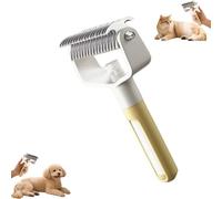 Pro Pet Grooming Tool, Upgraded Version Double Pet Grooming with Hair Smoothing Essence Spray Device, Safe Deshedding Groomings Tools for Dog Cat (Yellow)
