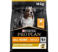 PRO PLAN Adult Light / Sterilised Dry Dog Food with Chicken 14kg, For Neutered Dogs