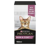 PRO PLAN Cat Skin and Coat Supplement | Skin health support, lustrous coat | with salmon oil, linseed oil, omega 3, omega 6, vitamin E | Adult and Senior cats | Oil 150 ml