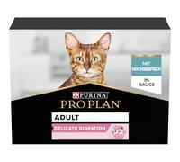 PRO PLAN® Adult 1+ DELICATE DIGESTION with Ocean Fish in Gravy Wet Cat Food Pouches 10x85g, Pack of 4
