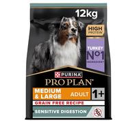 PRO PLAN Grain Free Medium & Large Adult Sensitive Digestion Turkey Dry Dog Food 12kg