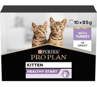 PRO PLAN Kitten Healthy Start Turkey in Gravy Wet Cat Food 10x85g (Pack of 4)