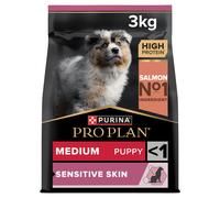 PRO PLAN Medium Puppy Sensitive Skin Dry Dog Food with Salmon 3kg , P