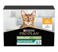 PRO PLAN® Adult 1+ STERILISED MAINTENANCE with Chicken in Gravy Wet Cat Food Pouches 10x85g, For Neutered Cats, Pack of 4