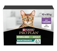 PRO PLAN Sterilised Maintenance Duck in Gravy Wet Cat Food 10x85g (Pack of 4)