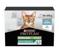 PRO PLAN Sterilised Maintenance in Jelly Wet Cat Food pouch 10x85g (pack of 4)