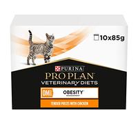 PRO PLAN VETERINARY DIETS OM Obesity Management Wet Cat Food Chicken 10x85g, Pack of 4