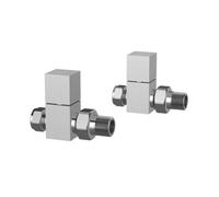 Pro Plus Chrome Radiator Valve Straight Pair Square Handwheel