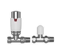 Pro Plus Straight Trv + Lockshield 15mm - Chrome & White (Tulip Style)