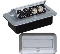 Pro Pop Up Wall Floor Plate & Back Box 2X Bnc & Twin Xlr Sockets Cctv & Audio