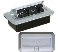 PRO Pop Up Wall Floor Plate & Back Box 4 Pole SPKON & 6.35mm Speaker Amp Outlet