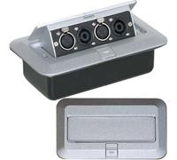 PRO Pop Up Wall Floor Plate & Back Box 4 Pole SPKON & XLR Speaker Amp Outlet