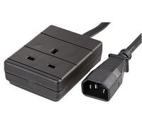 Pro Power 0.5M Metre 50cm IEC C14 Cable Connector Plug to 1 Gang Mains Power Lead 13 Amp UK Socket - Black