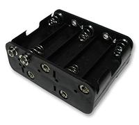 PRO POWER 10x AA Battery Holder - Black, Coil Spring Contact, Snap Fit - 5 Pack - F008B