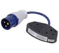 pro power 13 A Camping Double Socket to 16 A Plug Fly Lead Converter - Black
