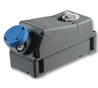 PRO POWER 16A 240V Heavy Duty Switched Interlocked CEE Socket 2P+E - Blue, IP66/67 Rated - TM1663IRA