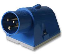 Pro Power - 16A, 240V, Surface Mount Cee Appliance Inlet, 2P+E, Blue, Ip44