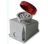 PRO POWER 16A 415V Surface Mount CEE Socket, 3P+N+E, IP67 Industrial Outlet, Red - PEW1665PPB