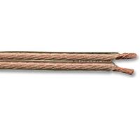 PRO POWER 2-Core 1.5mm² Speaker Cable - 100m Reel, Flat Transparent PVC 196/0.1mm Stranded Wire