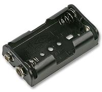 Pro Power 23VB21B 2x AA Battery Holder Black Coil Spring Contact, Snap Fit Side-by-Side