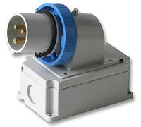 PRO POWER 32A 240V Appliance Inlet - Surface Mount CEE Socket, 2P+E, Blue, IP67 Rated | PEW3263SMA