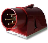 Pro Power - 32A, 415V, Surface Mount Ce Appliance Inlet, 3P+N+E, Red, Ip44