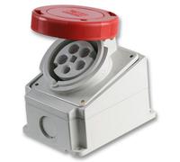 Pro Power - 32A, 415V, Surface Mount Cee Socket, 3P+N+E, Red, Ip67