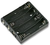PRO POWER 4x AAA Battery Holder - Black, Coil Spring Contacts, Solder Tagged
