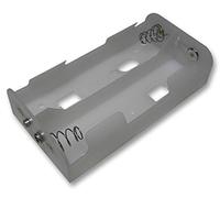 PRO POWER 4x D Battery Holder - Side-by-Side Long Design - Coil Spring Contact - White - 5 Pack