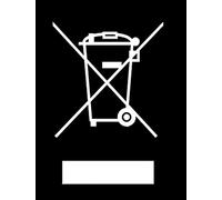 Pro Power 7827364 Laminated Polyester WEEE Label, 15mm x 20mm, White on Black, Pack of 500