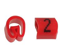 PRO POWER Cable Markers - No. 2 Red, 1.5mm-3mm Diameter, PVC Wire Identifiers, 100 Pack - PTV3 2 RED 100/BAG