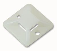 PRO POWER Cable Tie Base - Self-Adhesive, 19x19mm, Natural Nylon, Pack of 10 | PP01522