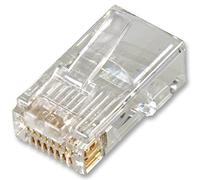 PRO POWER Cat5e RJ45 Plugs - Pack of 10, Gold-Plated 8P8C Contacts, Polycarbonate Body, Cable-Mount, Crimp Connector (PP01706)