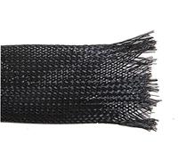 PRO POWER Expandable Braided Sleeving - 40mm x 50m, Black, Polyester, Flame Retardant Cable Protection