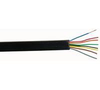 PRO POWER FCC-68 8-Core Flat Telephone & Data Cable - 100m Reel, Black | Parallel PVC Insulated Tinned Copper Conductors | CPR Eca Rated (PP01503)